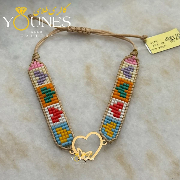 دستبند میوکی شاپرک و قلب طلا